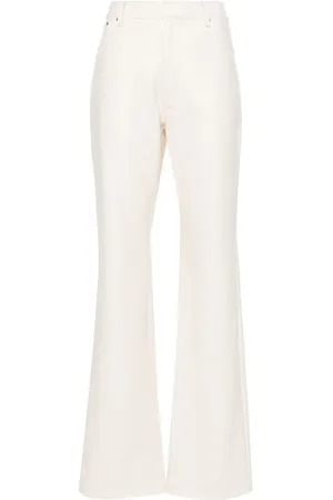 ROTATE High-waisted long-length straight-leg trousers