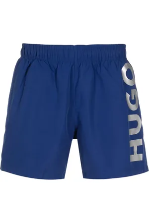 HUGO BOSS Abas metallic logo-print swim shorts