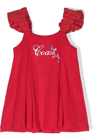 Lapin House Slogan-print babydoll dress