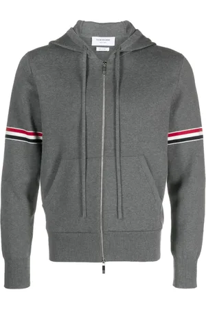 Thom Browne Striped zip-up hoodie
