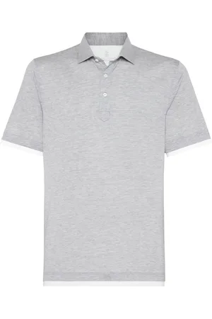 Brunello Cucinelli Button-fastening silk-blend polo shirt