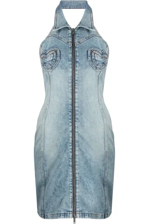 Moschino Heart-panels denim minidress