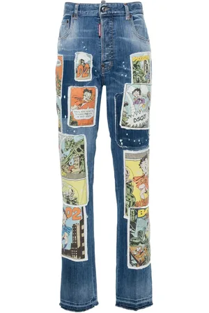 Dsquared2 Patch-detail straight-leg jeans