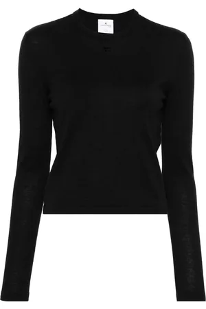 Courrèges Logo-embroidered ribbed sweater