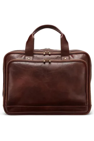 Brunello Cucinelli Logo-stamp leather briefcase