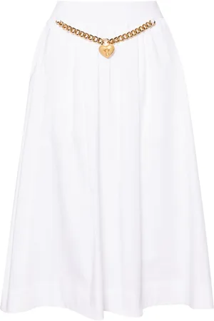 Moschino Heart-charm ruched midi skirt