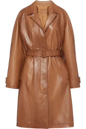 Prada Belted leather trench coat