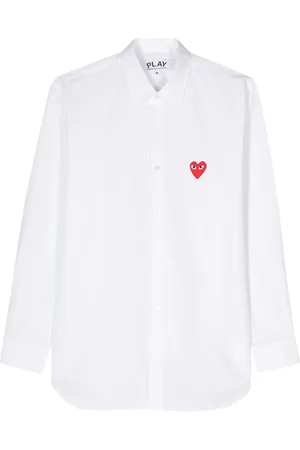 Comme des Garçons Heart-appliqu?? shirt