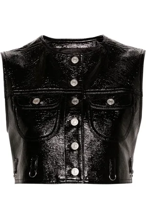 Courrèges Faux-leather cropped vest
