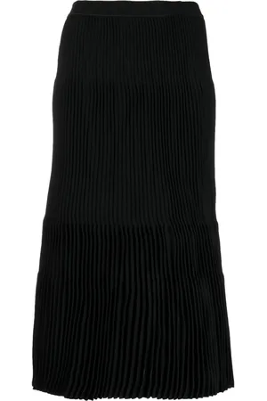 JNBY Ribbed-knit mid-length skirt