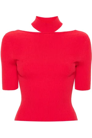 Cult Gaia Brianna ribbed knitted top