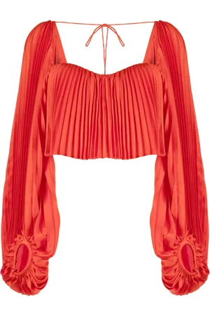 Acler Moston pleated cropped blouse