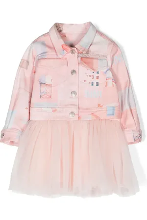 Lapin House Graphic-print tulle dress (set of two)