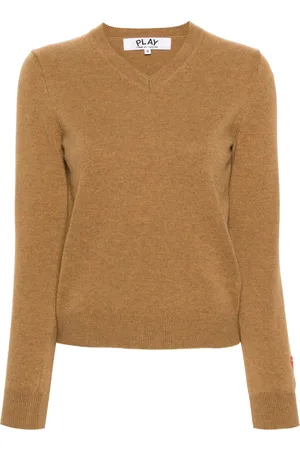Comme des Garçons Heart logo-appliqu?? wool jumper
