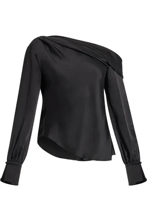 Simkhai Alice cold-shoulder satin blouse