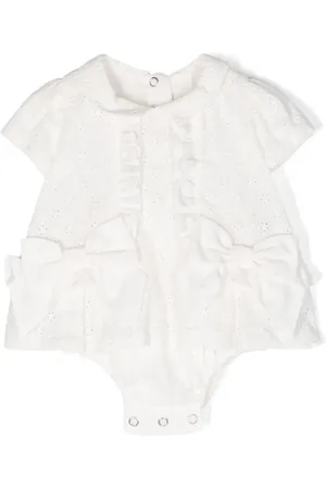 Lapin House Bow-detail cotton bodysuit