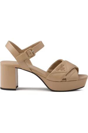 Prada 65mm quilted platform leather sandals