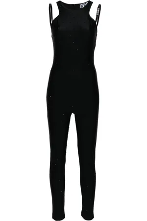 VERSACE Crystal-embellished halterneck jumpsuit