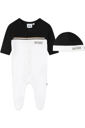 HUGO BOSS Two-tone cotton blend babygrow set