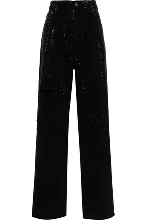 Golden Goose Crystal-embellished tapered jeans