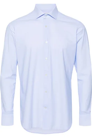 Tintoria Mattei Mini-check spread-collar shirt