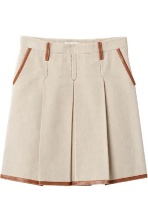 Miu Miu Logo-embroidered pleated skirt