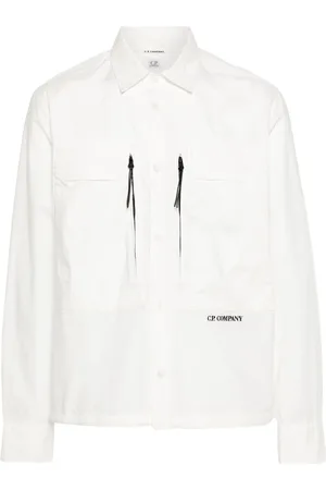 C.P. Company Logo-embroidered cotton shirt