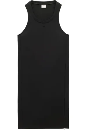 Courrèges Logo-appliqu?? twill midi dress