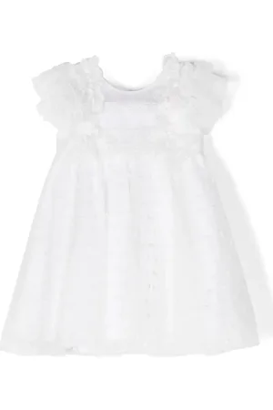 Lapin House Floral-embroidered tulle dress