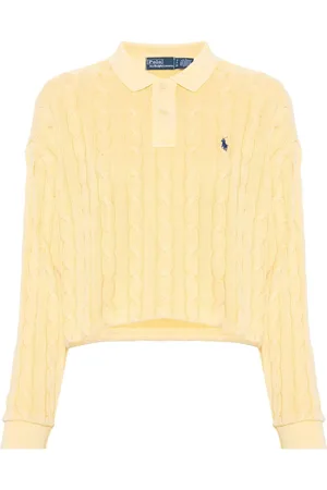 POLO RALPH LAUREN SS CBL POLO-SHORT SLEEVE-POLO SHIRT, | Light yellow  Women‘s Sweater | YOOX