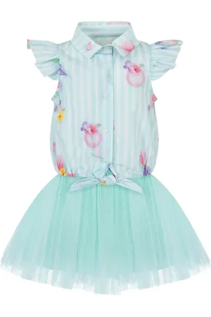 Lapin House Rose-print shirt and dress set