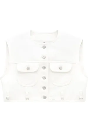 Courrèges Faux-leather cropped vest