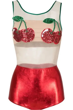 Brigitte Sequin-embellished metallic one-piece