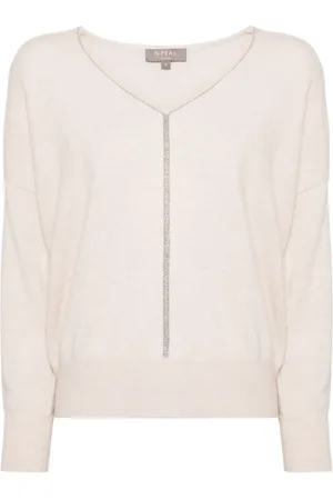 N.PEAL Metal-Trim cashmere jumper