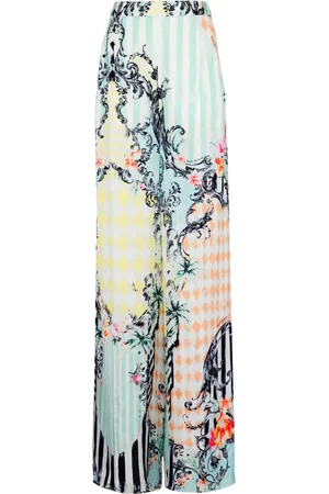 Balmain Baroque-print palazzo trousers