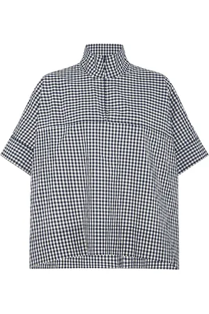 ROSETTA GETTY Gingham quarter-zip shirt