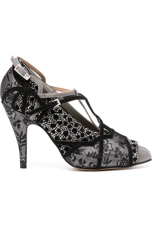 Maison Margiela 70mm Tabi Monster Velvet embellished pumps
