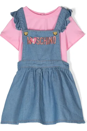 Moschino Logo-print denim overall dress