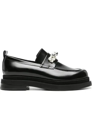 Simone Rocha Pearl-detail leather loafers