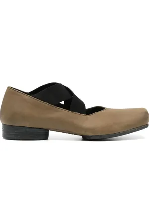 UMA WANG Square-toe leather ballerina shoes