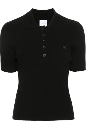 Courrèges Iconic rib-knit polo shirt