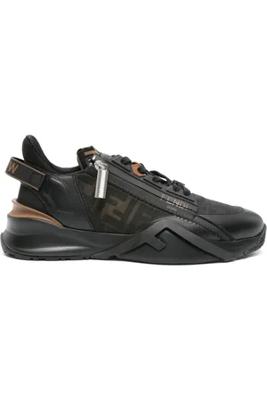Fendi Flow FF-jacquard leather sneakers