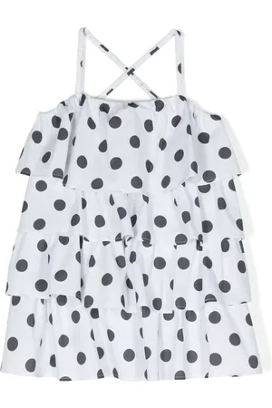 DOUUOD KIDS Polka-dot ruffled mini dress