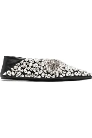 Jil Sander Crystal-embellished ballerina shoes