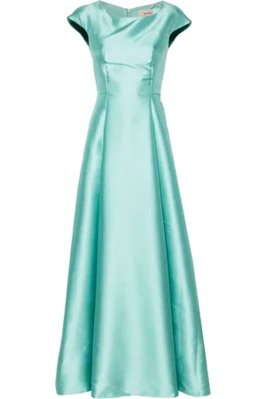 BLANCA Arnica satin flared gown