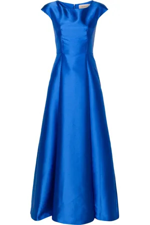 BLANCA Arnica satin flared gown