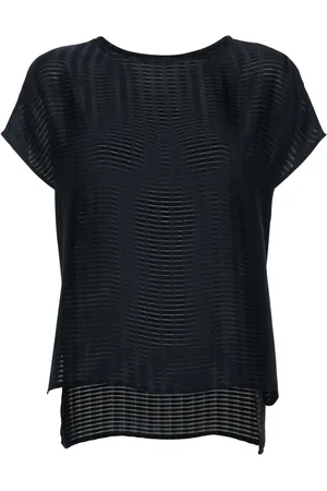 Emporio Armani Sheer-panels striped T-shirt