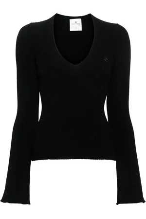 Courrèges Logo-appliqu?? ribbed jumper