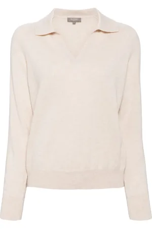 N.PEAL Polo collar cashmere cardigan