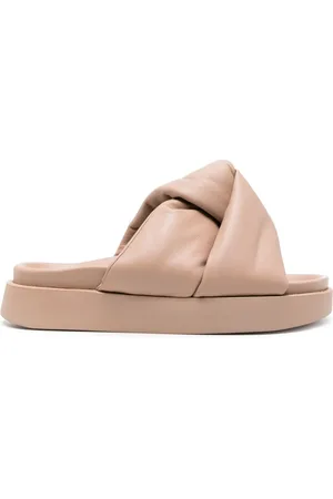 INUIKII Soft Crossed leather slides